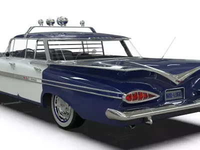 1959 Chevrolet Impala Police Patrol Low-poly 3D model