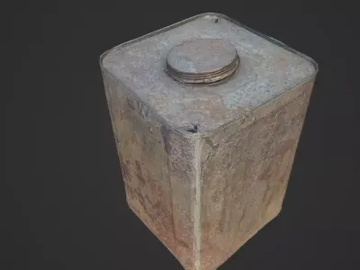 Scanned Rusty Oil Can Low-poly 3D model