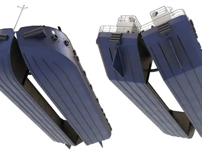 Split Hopper Barge 3D model