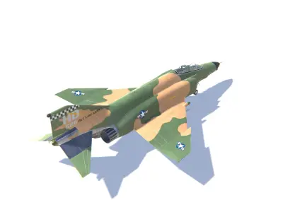 F-4 Phantom II Jet Fighter Aircraft Low-poly 3D model