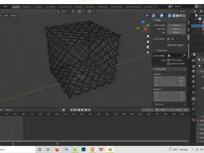 Cubical Cage 3d Model Low-poly 3D model