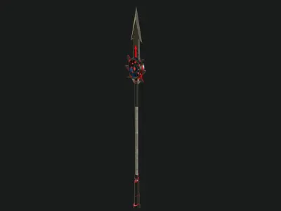 Fantasy Spear Glow 09 Game-Ready with PBR Textures Included Low-poly 3D model