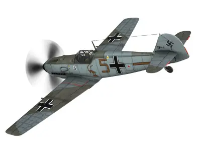 Messerschmitt - BF-109 E - Brown 5  3D model