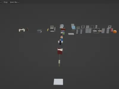 Low Poly Sci-Fi Office Pack Low-poly 3D model