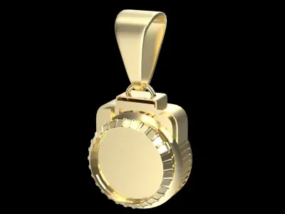  Space Ship Engine Gold Pendant 