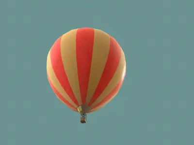 hot air balloon Low-poly 3D model 7