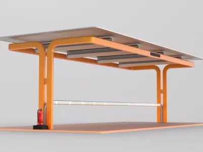 Electric Vehicle Charging Station public energy future community 3D model
