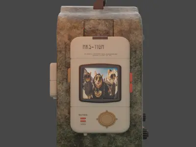 Retro Futuristic Radiation Dosimeter 3D model