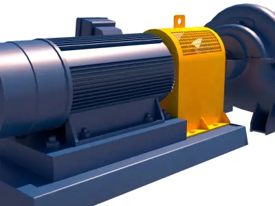 bomba doble succion 3D model
