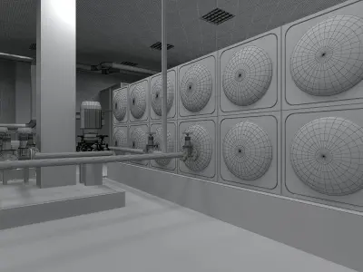 Industrial Boiler Room  3D model