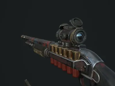 Shotgun Remi Low-poly 3D model