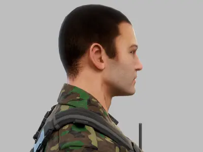 Modern US Soldier Low-poly 3D model