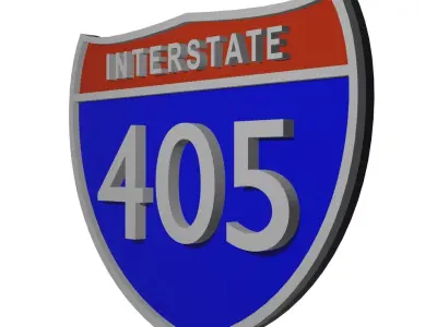 Sign Interstate Highway 405 2 3D model