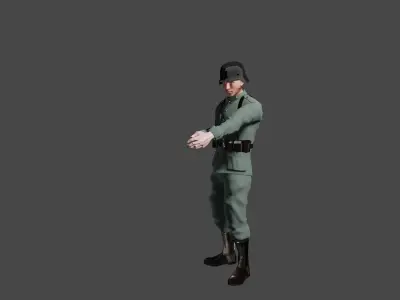 Wehrmacht Soldier - RIGGED ANIMATED Low-poly 3D model