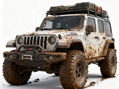 Post Apocalyptic Off Road Jeep 3D Model v02 Low-poly 3D model