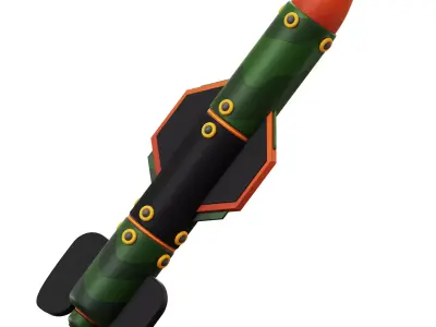 3D Army Missile Low-poly 3D model
