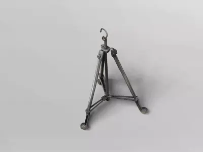 Adjustable Metal Tripod Stand with Hook 3D model