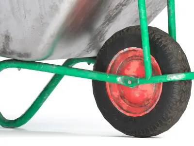 Wheelbarrow Low-poly 3D model 7