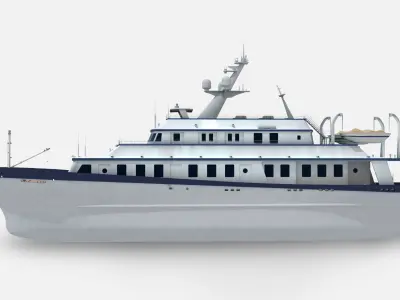 A passenger ship 3D model