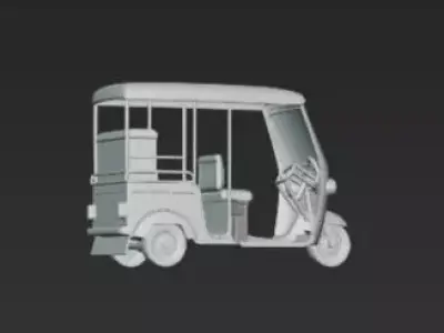 Auto Rickshaw 3D Model Transport Concept 3D print model