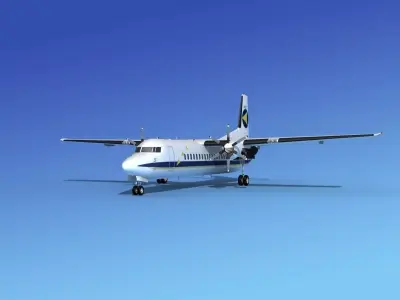 Fokker 50 Denim Air 1 3D model