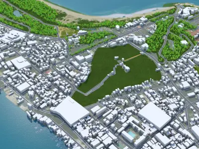 Songkhla Thailand 20km Low-poly 3D model