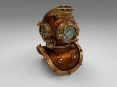 PBR Diving Helmet Low-poly 3D model