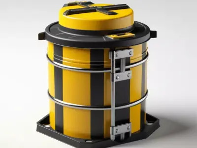 Stylized Industrial Hazard Container 3D model