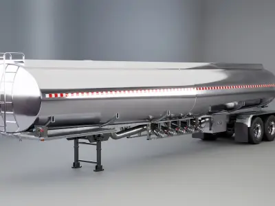Tanker Semi-Truck Trailer 3D model