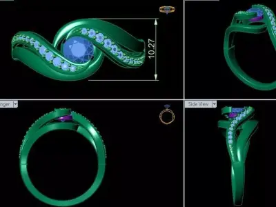 Ladies Antique Ring  3D print model