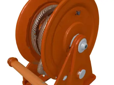 Industrial Manual Cable Winch 3D 3D model
