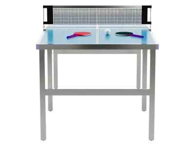 Foldable IndoorOutdoor Table Tennis Table with Paddles and Balls 3D model
