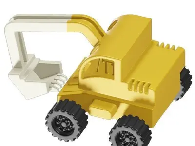 Toddler Bulldozer Toy 3D model