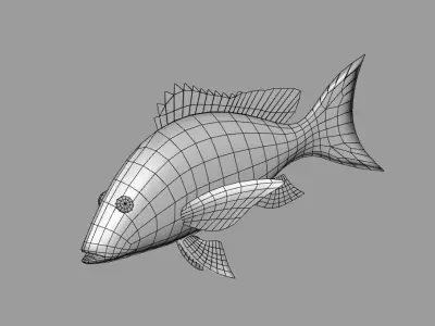 Fish Lane Snapper Low-poly 3D model