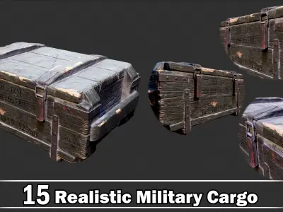 15 Realistic Military Cargo Game Ready VOL01  Low-poly 3D model