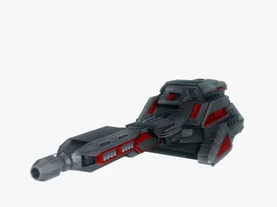 Blaster cannon 05 sci-fi low poly Low-poly 3D model