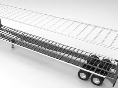 Tautliner trailer main frame Free 3D model