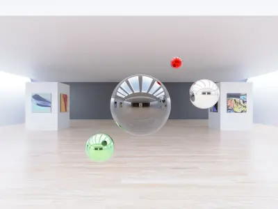 HDRI - Art Museum Gallery Interior 6 - 16384x8192 Texture