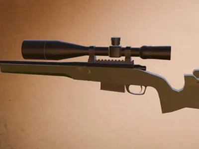 Sniper Rifle  Free low-poly 3D model