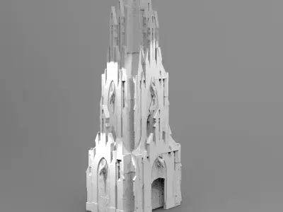 Lizard Man Mining colony Mountain Tower 3 3D model