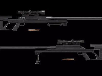 ArmaLite AR50 bolt action rifle Low-poly 3D model