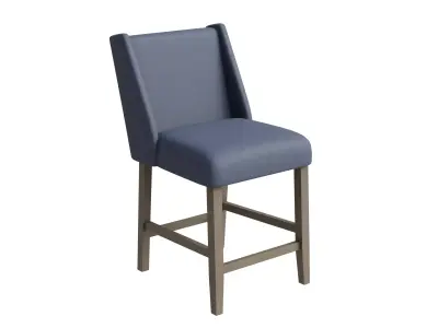 Blue Modern Counter Stool Low-poly 3D model