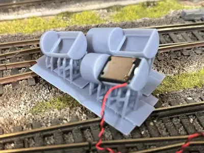 OO Steam Train 11x15 Sugar Cube Round Speaker Enclosure 3D print model