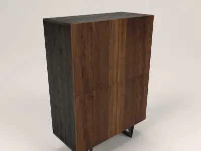 Rubio wood cabinet Low-poly 3D model
