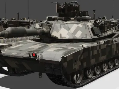 MI Abrams Main Battle Tank Low-poly 3D model
