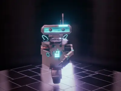 3D Sci-Fi  worker Robot in blender 3D model