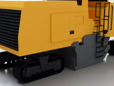 Cold Planer - Asphalt Removal Milling Machine Vehicle Low-poly 3D model