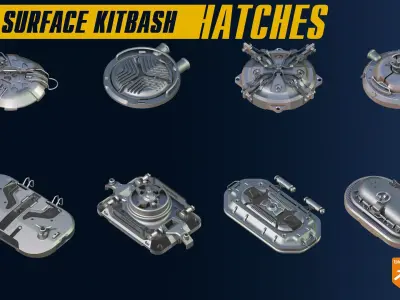 Hard-Surface Kitbash Hatches 3D model