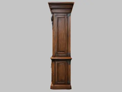 Large wooden cabinet medieval furniture Low-poly 3D model