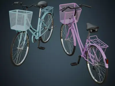 Bicycle 1A Low-poly 3D model